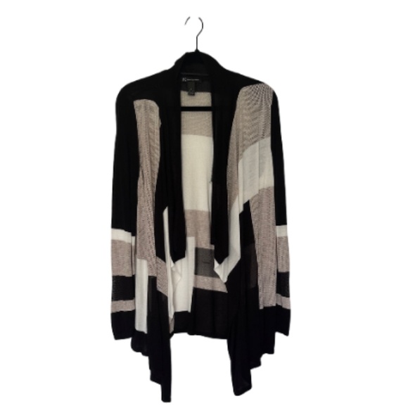 INC International Concepts Black and White Open Front Cardigan - Picture 1 of 8